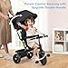INFANS Kids Tricycle, 6 in 1 Baby Trike Toddler Bike with Reversible Seat, Adjustable Push Handle, Control Direction, Removable Canopy, Safety Harness, Belt, Storage, 9-60 Months (Black)