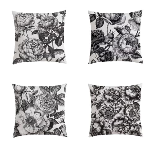 Housse coussin 80x80cm imperméable pour salon de jardin fleuri