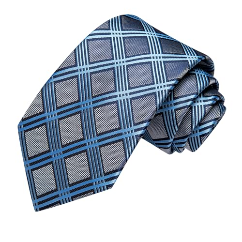 Image of Hi-Tie Mens Paisley Floral Striped Ties Set Silk Necktie and Lapel Pin for Men Pocket Square Cufflinks Set Business Wedding