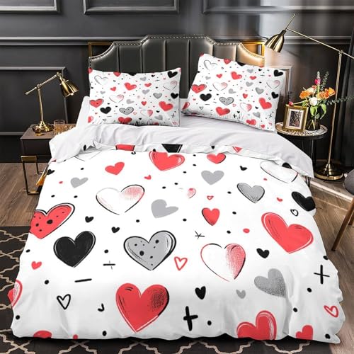 Housse de couette hypoallergique cœur 140x200cm pour préserver la peau sensible - 2