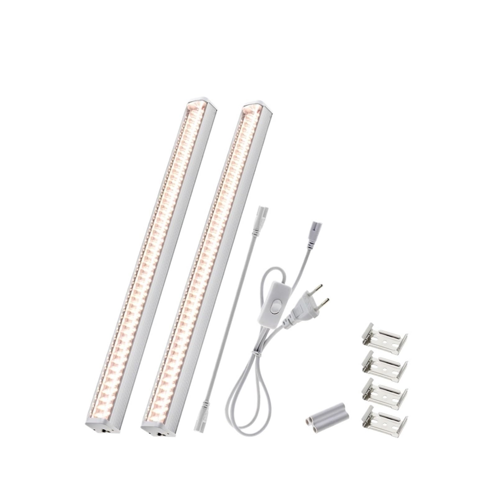 JrEam Tube de Croissance LED 4000K/Violet/Lumière du Soleil for Plantes, Serre, hydroponie, Fleurs(4000K-2Pcs,EU)