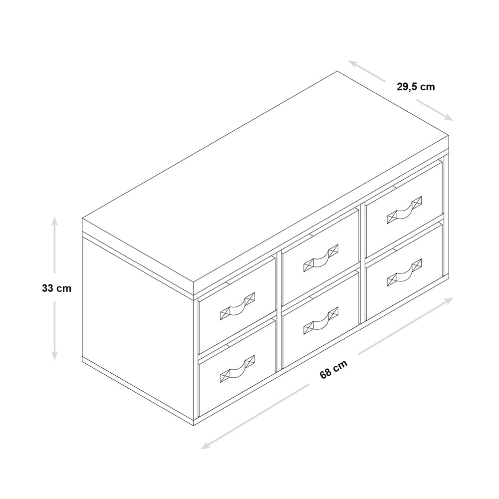 Kesper | Kindersitzbank mit Aufbewahrungsboxen, Material: Spanplatte, Maße: B: 68 x H: 29,5 x T: 33 cm, Farbe: Weiß| 17729 13