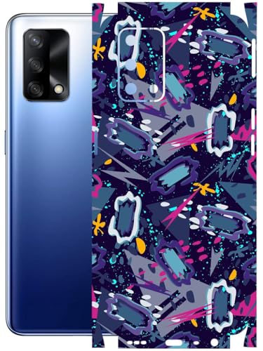 Image of AtOdds - Full Body Back Screen Guard Protector Film - Lamination Wrap Skin Sticker Compatible with Oppo F19 | Scratchproof Matte Finish (Abstract)