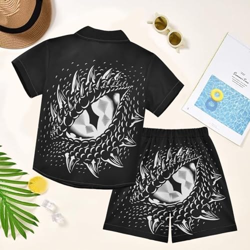 Image of visesunny Boys Hawaiian Shirt and Short Set Summer Outfit Kids 2 Piece Clothes Set 3-10Y