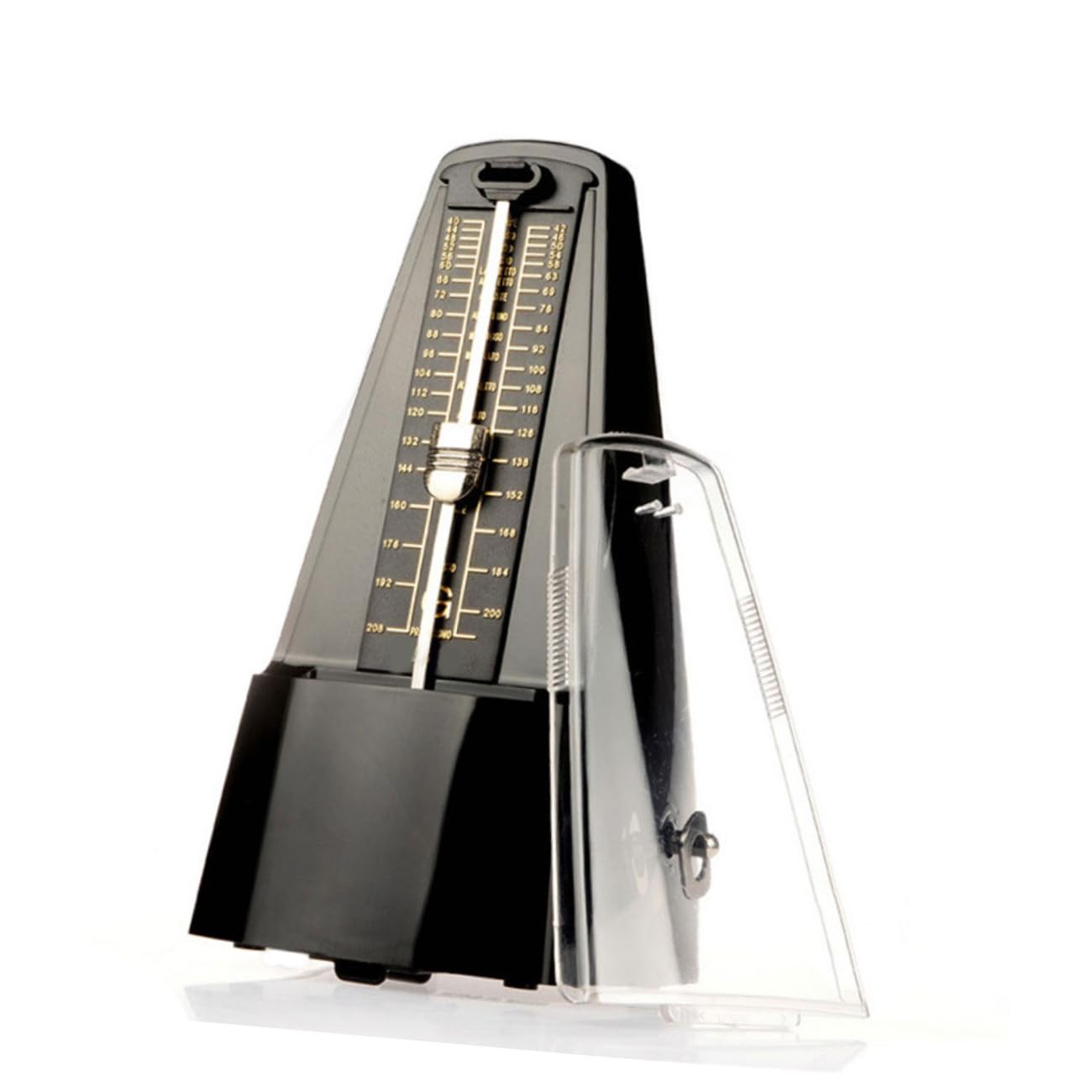 GLEAVI Metrónomo Mecánico de Caja Negro con Clip para Partituras, Accesorio para Instrumentos Musicales como Guitarra, Piano, Erhu y Guzheng, Precisión Rítmica para Color Color