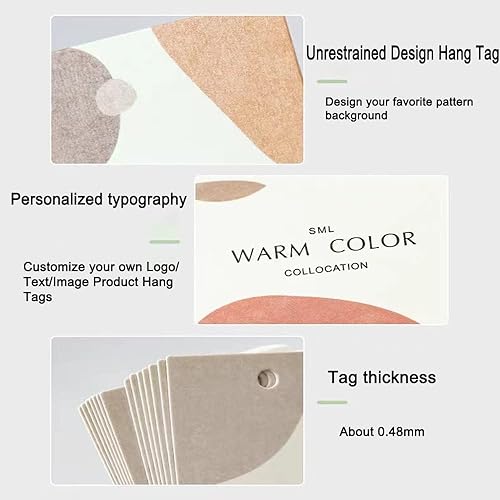 Miniatura 3 de 500 etiquetas colgantes personalizadas, etiquetas para colgar joyas (cuerda de regalo)
