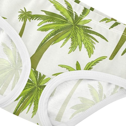 Cotton Toddler Girls Underwear Green Palm Trees Beige Girl Panties Cute Durable Undies Kids Briefs 2t4