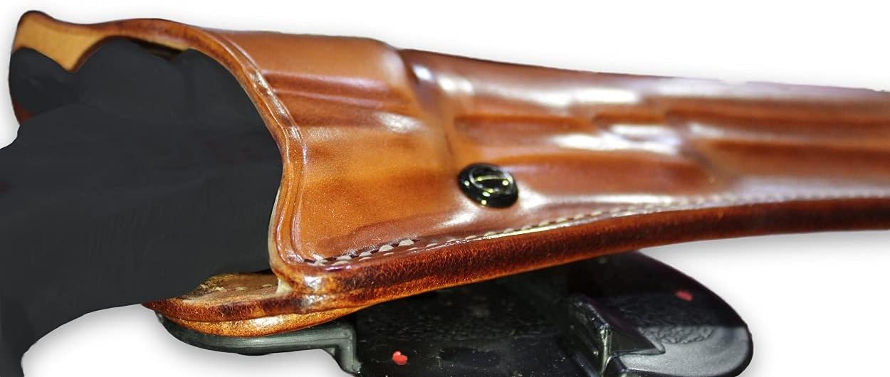 Masc Leather Paddle OWB Holster Open Top Fits Pietta/Uberti Traditions 1851, 36/44Cal Navy Black Powder 7.5-inch, R/H Draw, Brown Color #1587#