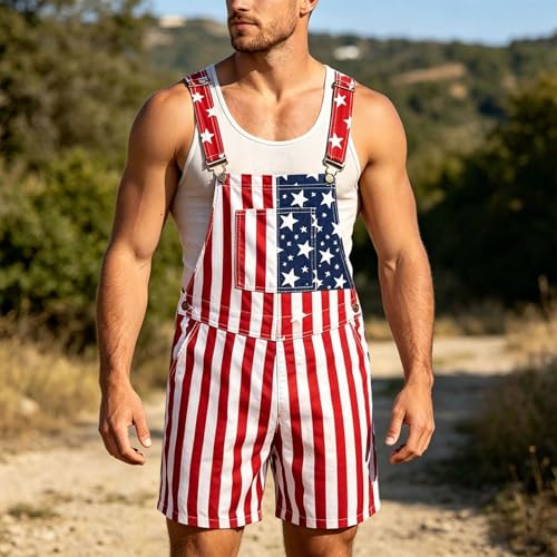 Short de tirantes informal con estampado patriótico para verano 3