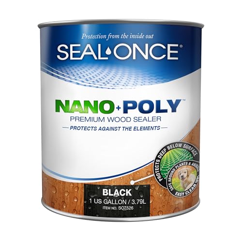 Seal-Once Nano+Poly Penetrating Wood Sealer with Polyurethane - Premium Waterproof Sealant -1 Gallon...