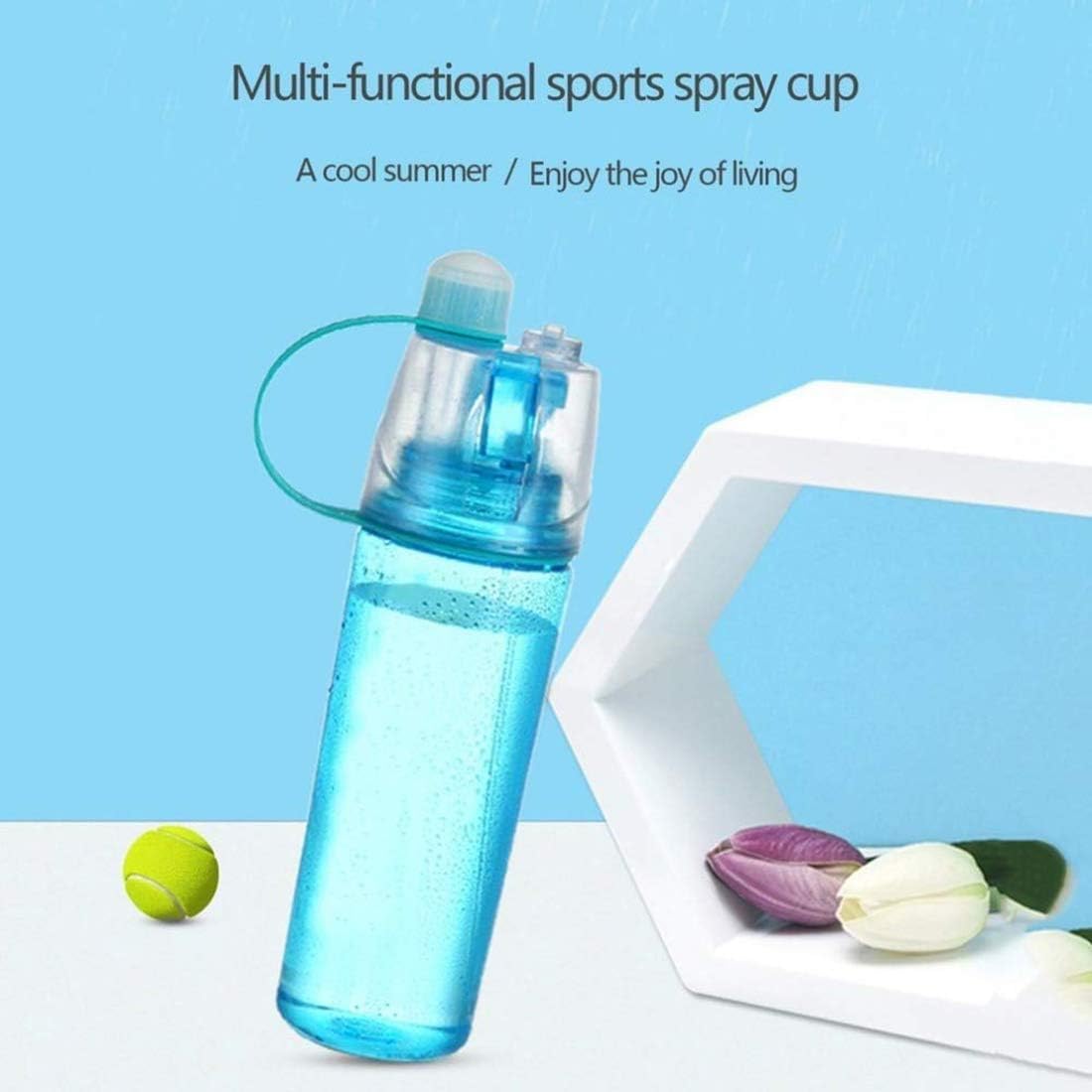 PATTAR Plastic Water Spray Bottle 2 in 1 Drink and Mist Water Bottle, Sports Spray Water Bottle Straw Outdoor Bicycle Water Spray Bottle Sippers 600 ML (Multicolor) 2