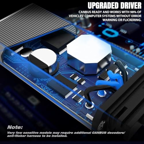 Image of OTO2EYE H7 LED Headlight Bulbs, 150W, 15000 Lumens, Super Bright Headlight, 6500K, LED Headlight Auto Conversion Kit for Car, Set of 2, (2 Years Warranty)