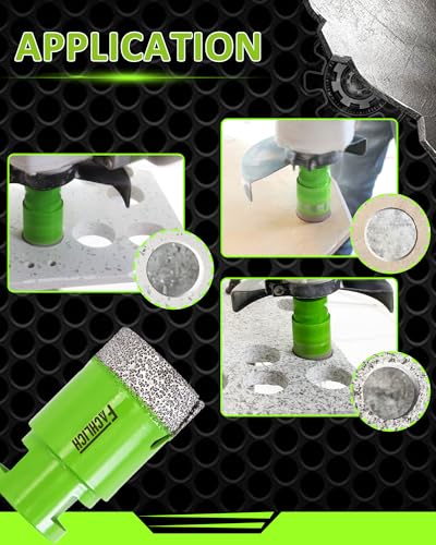 Image of Diamond Core Drill Bits Set,20 /25 /32 /50 /75 /90mm Tile Hole Saw Kit with 82mm Diamond Beveling Chamfer Bit for Porcelain Ceramic Tile Granite Marble