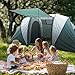 Large Camping Tent, Family Tent, 4~5 People, 177 * 87 * 71 inches, Waterproof, Mesh Roof, 2 Bedrooms and 1 Living Room, (8 Person Grmy Green+Gray)
