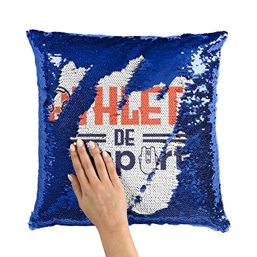 Coussin Sequin Paillettes Bleu Solution Confort Déco Espace Gaming Fatigué - 3