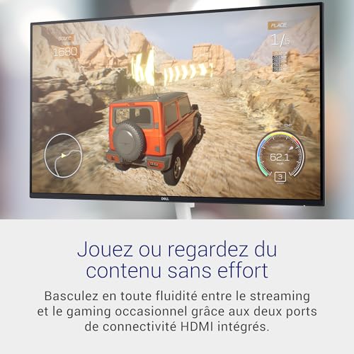Dell S2725H 27" Full HD (1920x1080) Écran PC, 100Hz, IPS, 4ms, 99% sRGB, Haut-parleurs intégrés, Bords Ultra-Fins, 2X HDMI, Garantie 3 Ans, Blanc
