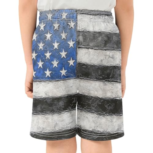 DOMIKING Flag Blue Kids Shorts Pull-on Boys Shorts with Elastic Waist Casual Athletic Pants for Playwear Outdoor Summer3
