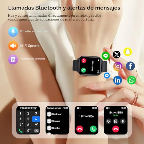 1.83″HD Reloj Inteligente Hombre Mujer, Smartwatch con Llamadas Bluetooth 6