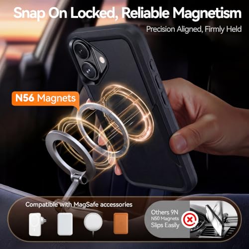 MZHGXKI Protective for iPhone 17 Case [with Screen Protector], Black - image 5