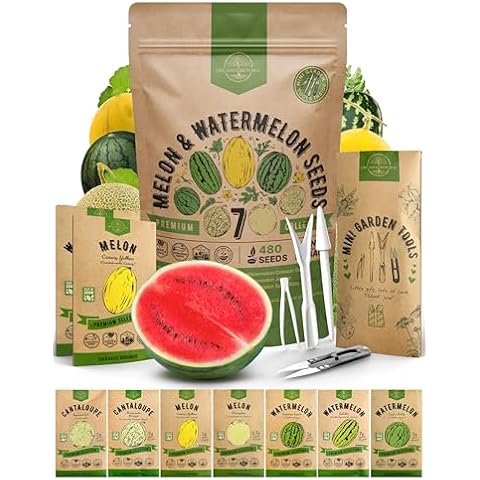 7 Melon & Watermelon Seeds Variety Pack for Planting Cover