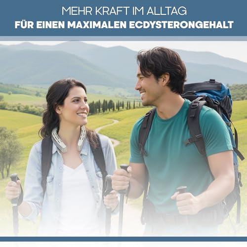 Beta Ecdysteron Kapseln – 1200 mg pro Tagesdosis – Hochreiner Pflanzenextrakt aus Cyanotis arachnoidea – 98 % 20-Beta-Hydroxyecdysone – Premium Qualität – Laborgeprüft