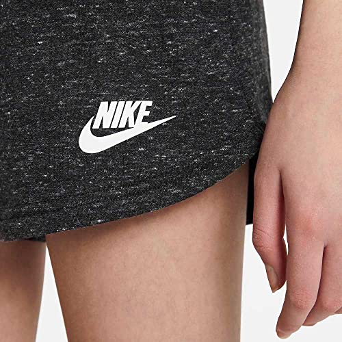 Nike Girl's Sportswear Jersey Shorts (Small, Black Heather/White)3