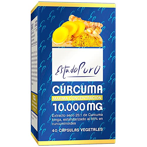 Tongil - Cúrcuma Estado Puro 10000Mg Con Pimienta Negra - 40 Cápsulas Vegetales - Máxima Concentración Y Absorción - Antinflamatorio Natural