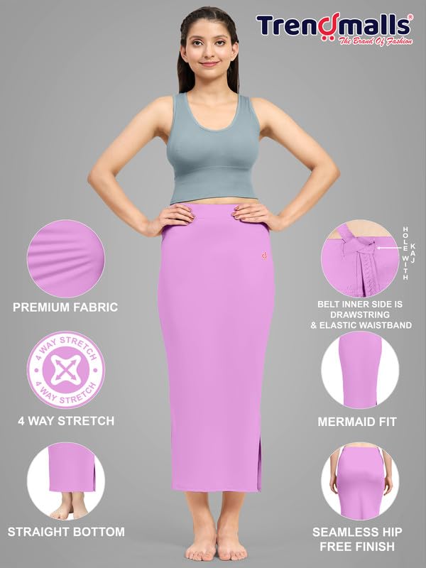 Image of TRENDMALLS Women's Polyester Spandex Stretchable Straight Saree Shapewear Petticoat for Women, Cotton Blended, Skirts for Women, Saree Shaper