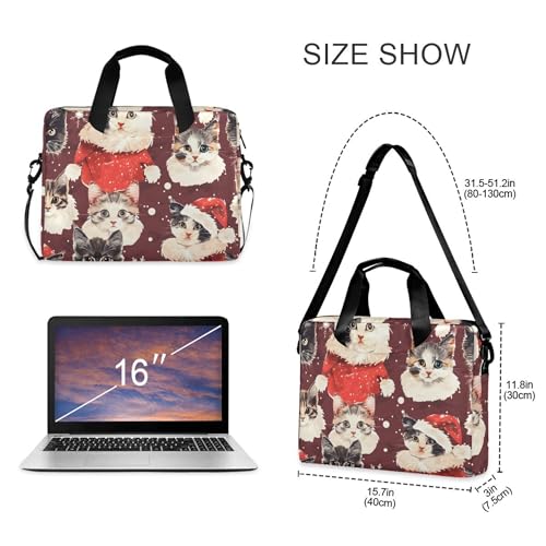 Funda para portátil con diseño gato y bandolera 15.7 in miniatura 4