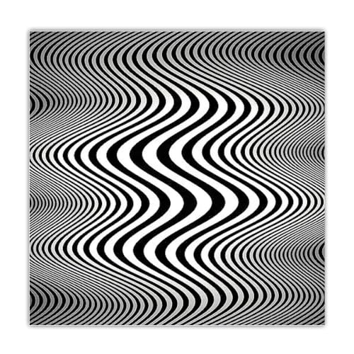 Affiches Bridget Riley art mural abstrait en toile 60x60cm pour salon