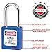Master Lock 410BLU Lockout Tagout Safety Padlock with Key,Blue