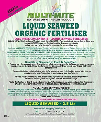 Multi-Mite® 2.5 Ltr LIQUID SEAWEED FAST Despatch - Organic Concentrate Plant Fertiliser Trees Lawn Veg and House Plants Root or Foliar Feed