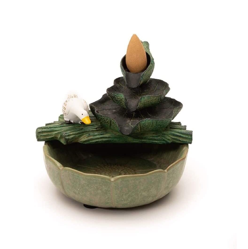 Incense Burner Lotus Leaf Backflow Incense Holder Animal Ceramic Handcrafted Burner Cones For Home Decor Home Decor