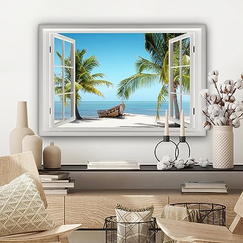 Impression sur toile 60x40 cm tableau mural moderne décoration salon plage - 7
