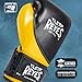 CLETO REYES High Precision Boxing Gloves with Hook and Loop Closure for Training and Heavy Punching Bags for Men and Women, MMA, Kickboxing, Muay Thai, 16 oz, Black Solid Gold