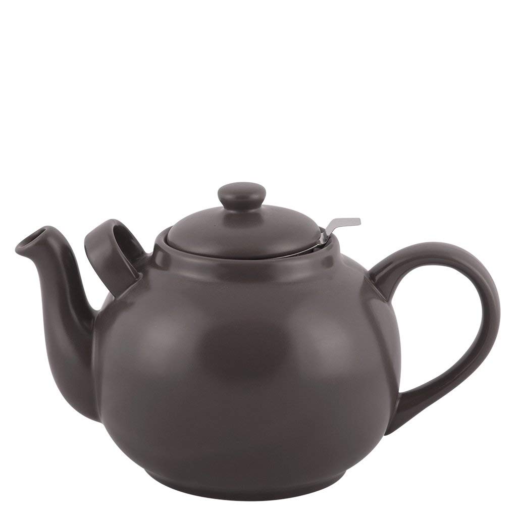 Plint Teekanne - 2,5 Liter - Almost Black, Fast schwarz - Steingut mit Edelstahl Sieb