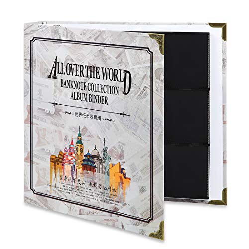 Mudor 120 Pockets Banknote World Currency Collecting Album, Classic Binder Paper Money Collection Storage Book Album Supplies Holder For Bill Note Stamp Collector Display #TOP13