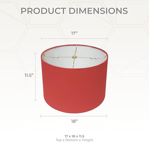 Miniatura 8 de Royal Designs, Inc. Pantalla de lámpara Shallow Drum Hardback, HB-610-10RED, Rojo, 9 x 10 x 7