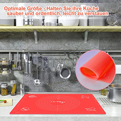 Pritogo Tappetino da forno (65 x 45 cm, rosso) in