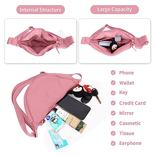 Image of Nylon Crescent Crossbody Bag for Women Purses Trendy Men,Small Travel Sling Bag Hobo