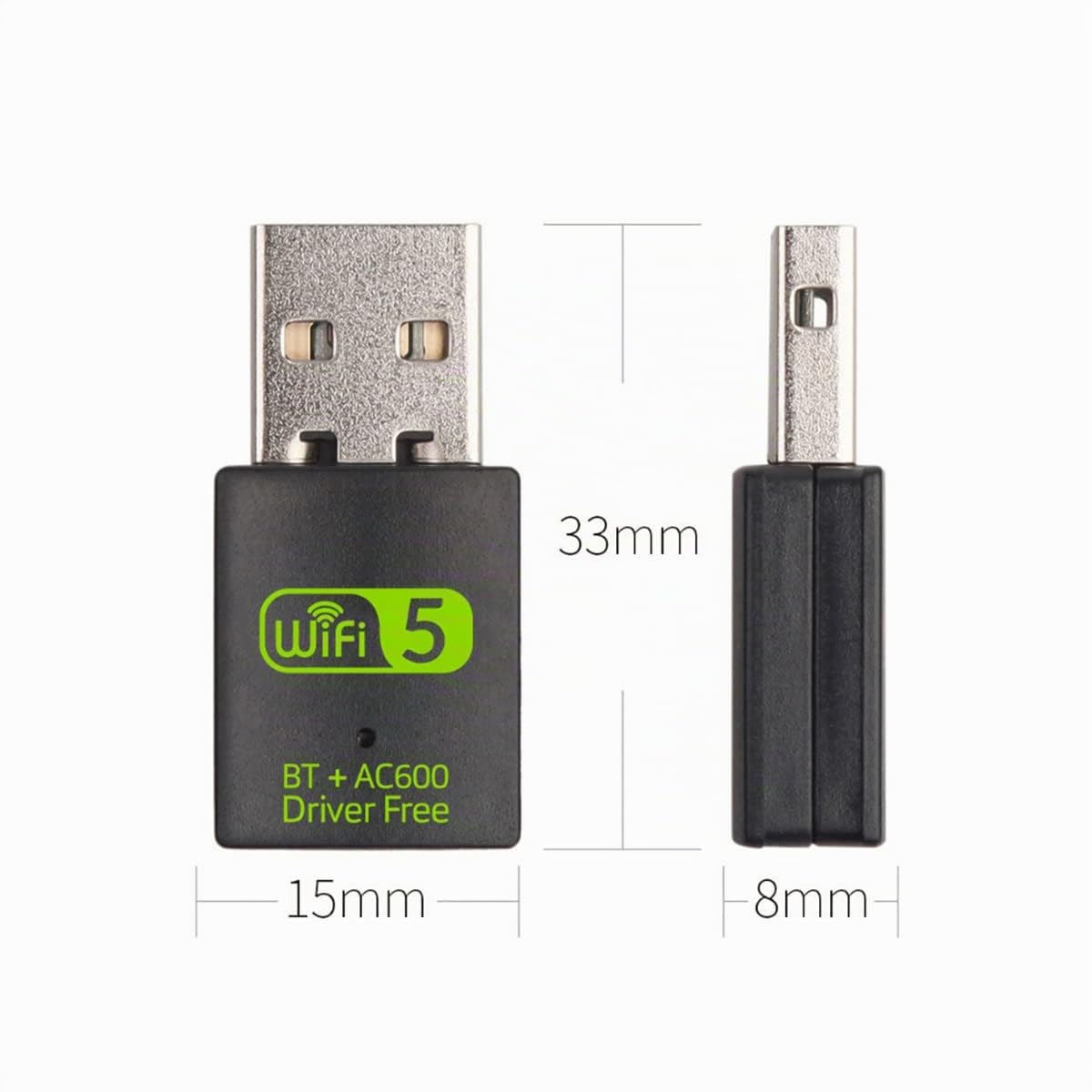 Clé WiFi USB 600 Mbps Adaptateur Bluetooth 4.2 Dongle 2.4 GHz/5.8 GHz pour PC Windows Mac