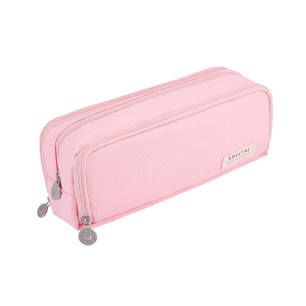 iSuperb Estuche de Lápices,Grande Pencil Case,Bolsa de lápiz Organizador de Papelería, Estuche para lápices,papelería de oficina, útiles escolares (Rosado)