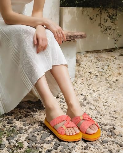 Image of KuaiLu Womens Dressy Bow Sandals Arch Support Yoga Foam Cushion Comfortable Walking Slides Open Toe Summer Beach Indoor Outdoor Slippers