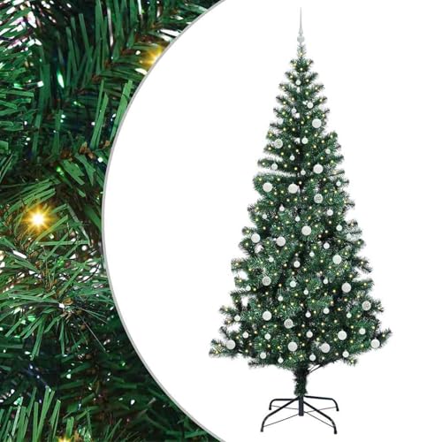 Árbol de Navidad LED de 240 cm Gecheer con ramas densas de PVC y base estable 3