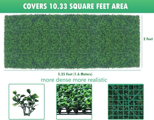 Image of Artificial Grass Fence Trellis with Highly Dense Leaves for Garden, Balcony (1 Piece) I Expandable Plant Fence Privacy I UV Protected (Green Dense, expands to 1.6 X 0.6 Meters)