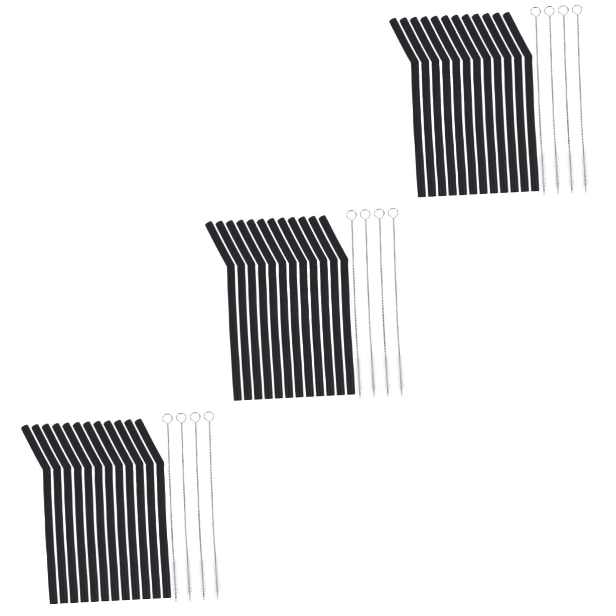 MAGICLULU 48 Stück 1 Set Strohhalm Bladk Strohhalme Wiederverwendbare Kompakte Strohhalme Inklusive Reinigungsbürste Für Reisen Outdoor Und Zuhause