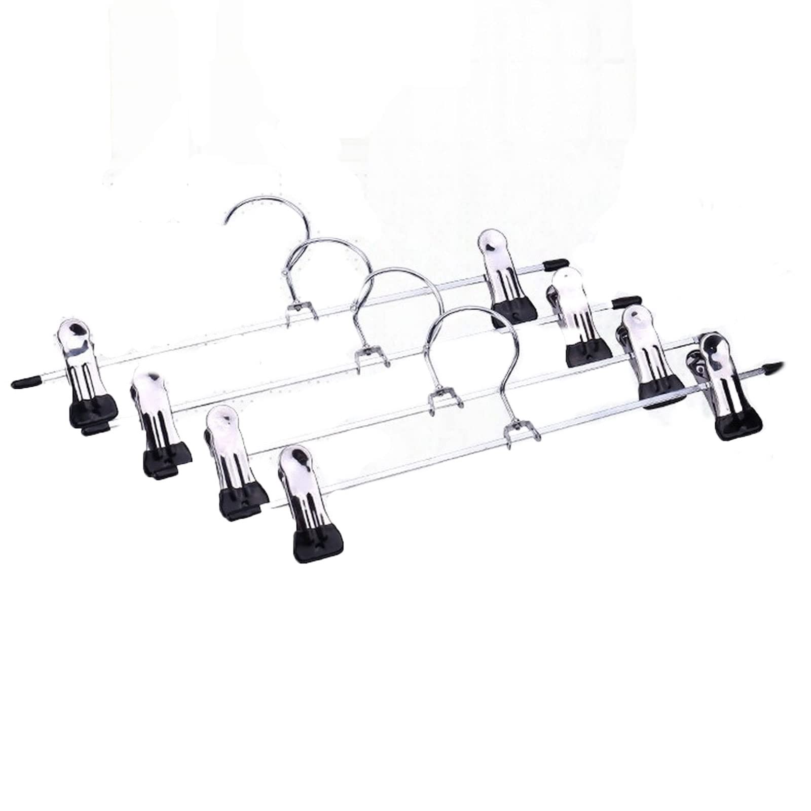 JINGYAN Standard Hangers 10pcs Coat Hangers Strong Clothes Hanger Drying Rack For Trouser Skirt Pants Non-Slip Stainless Steel(Schwarz)