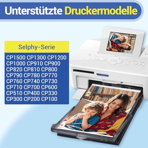 Nestink108IN Ersatz für Canon Selphy CP1500 Tinten, geeignet für Selphy CP1300, CP1200, CP1000, CP790, CP810, CP910, CP Drucker 3115B001(AA), 3-farbiges Tintenpatrone / 108 Blatt Papier 100 x 148mm
