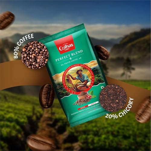 Image of Cothas Perfect Blend Filter Coffee Powder | 80% Coffee 20% Chicory Traditional South Indian Roast & Ground Strong Aroma Authentic Taste | 50g