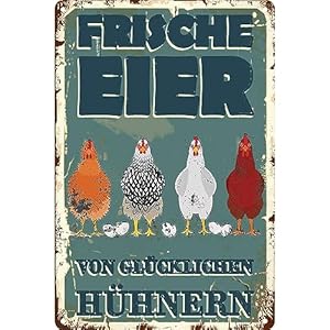 Pujeknm TPH6006-DE Vintage Hühnerstall Schild
